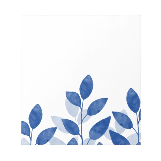 Bloc-note Feuilles de l'aquarelle Indigo (Devant)