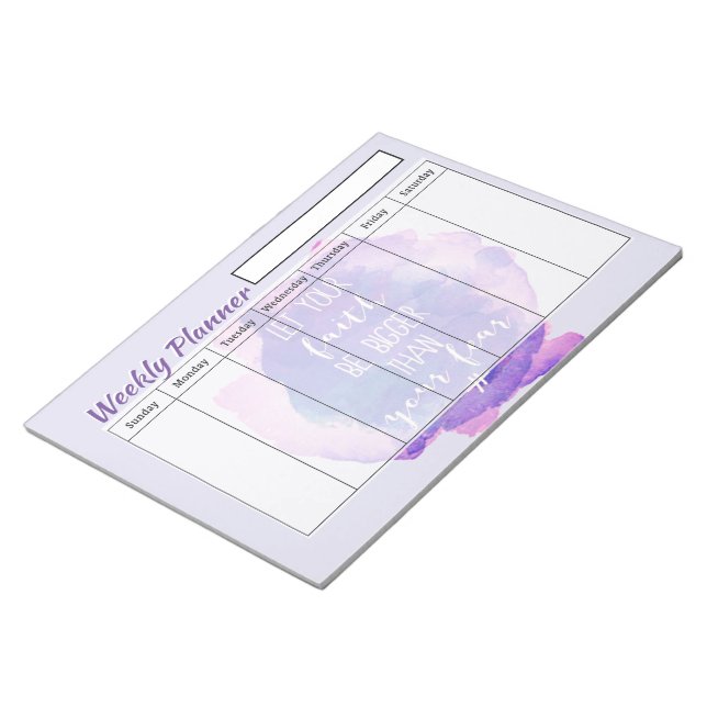 Bloc-note Feuilles de planning hebdomadaire de foi (Incliné)