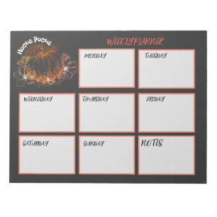 Bloc-note feuilles de planning hebdomadaire Hocus Pocus