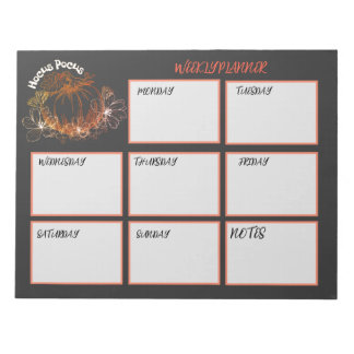 Bloc-note feuilles de planning hebdomadaire Hocus Pocus
