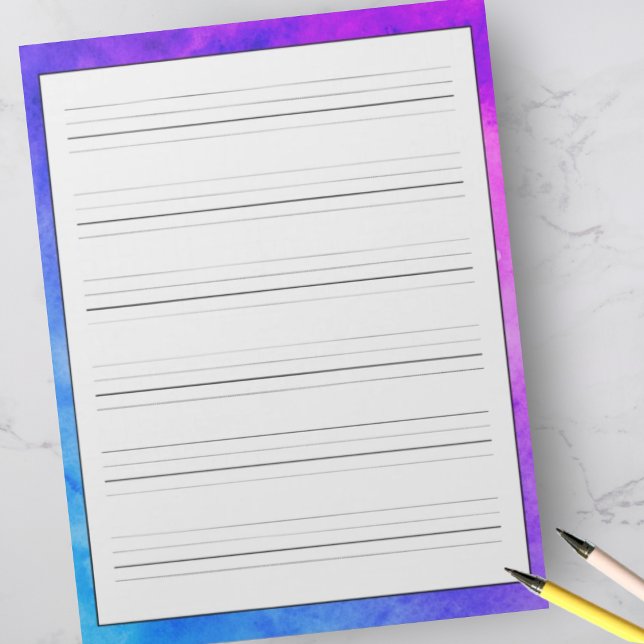 Bloc-note Feuilles de pratique d'écriture manuscrite bleu po (Créateur téléchargé)