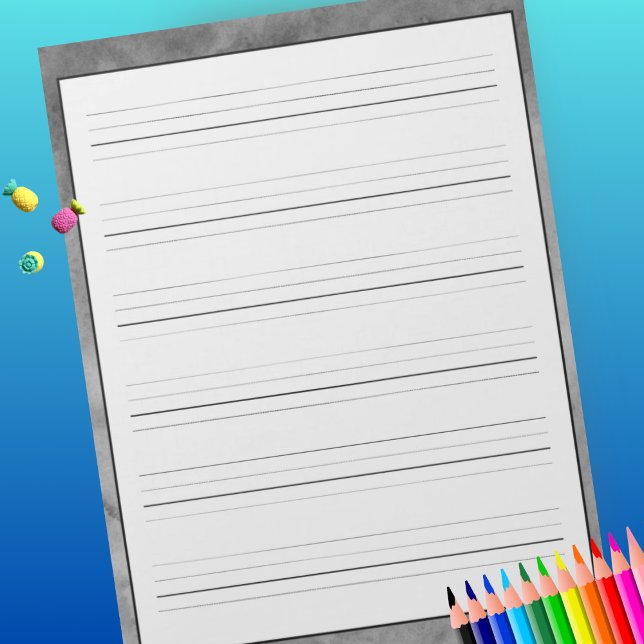 Bloc-note Feuilles de pratique d'écriture moderne gris aquar (Créateur téléchargé)