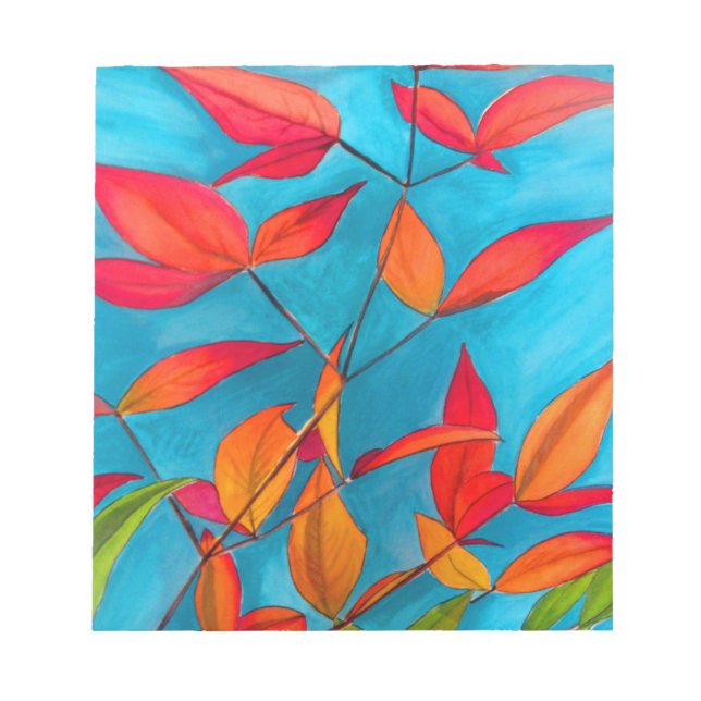 Bloc-note Feuilles orange Art à l'aquarelle originale Automn (Devant)