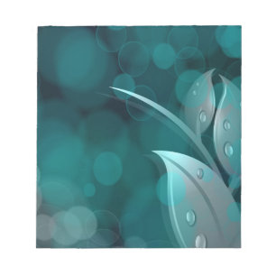 Bloc-note Feuilles turquoise Bokeh