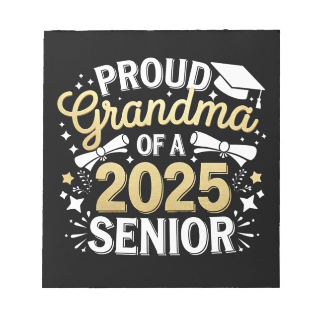 Bloc-note Fière grand-mère d'un diplômé de 2025 Remise des d (Devant)