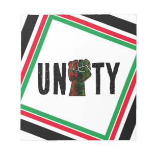 Bloc-note fierté noire drapeau rouge vert poing panafricain