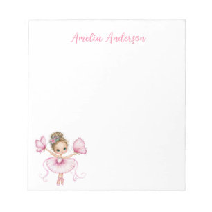 Bloc-note Fille Ballerine Rose Fantaisiste