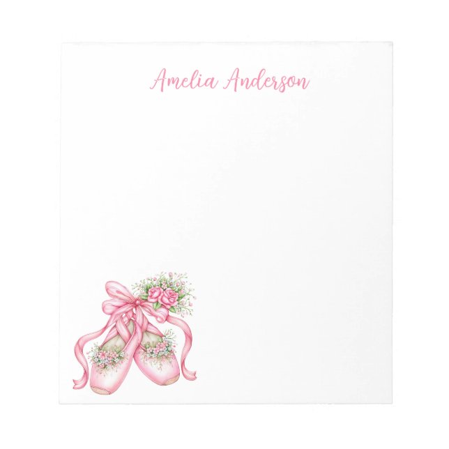 Bloc-note Fille Ballerine Rose Fantaisiste (Devant)