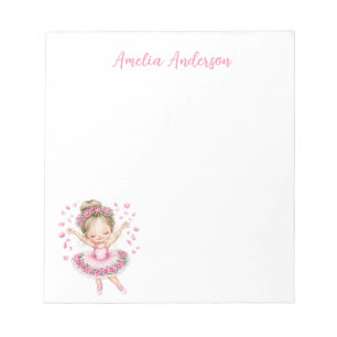 Bloc-note Fille Ballerine Rose Fantaisiste