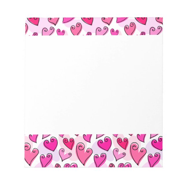 Bloc-note Fille Coeurs Roses Cute Romantic Valentines Day (Devant)
