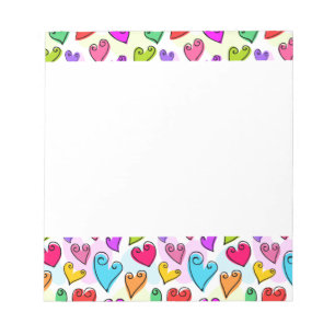 Bloc-note Fille Coeurs Vibrants Cute Romantic Valentines Day