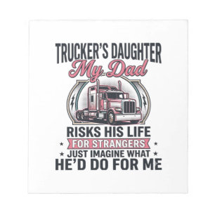 Bloc-note Fille de camionneur Papa camionneur fier