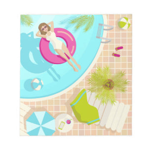 Bloc-note Fille de piscine en bikini plage d'été
