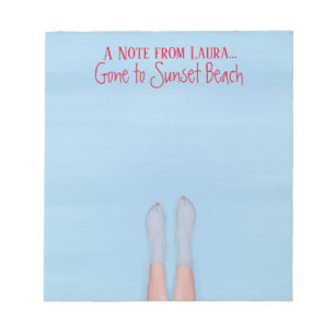 Bloc-note Fille de plage personnalisée lac océan cabine cool