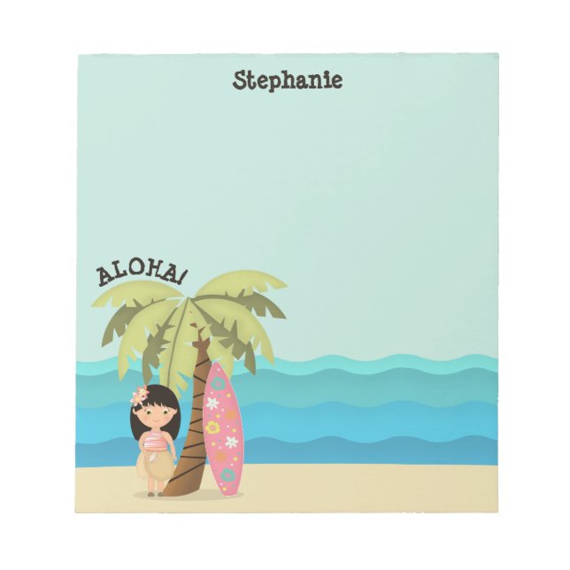 Bloc-note Fille de surfer hawaïenne (Devant)