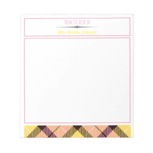 Bloc-note Fille Du Bureau Du Nom De Script Personnalisé Tart