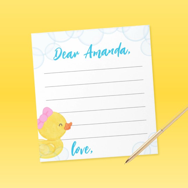 Bloc-note Fille en caoutchouc canard temps Capsule / Conseil (Girl Duck Time Capsule or Wishes for Baby Note Sheets Pack of 40)
