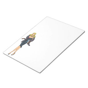 Bloc-note Fille glamour magnifique vintage rétro blonde pin-