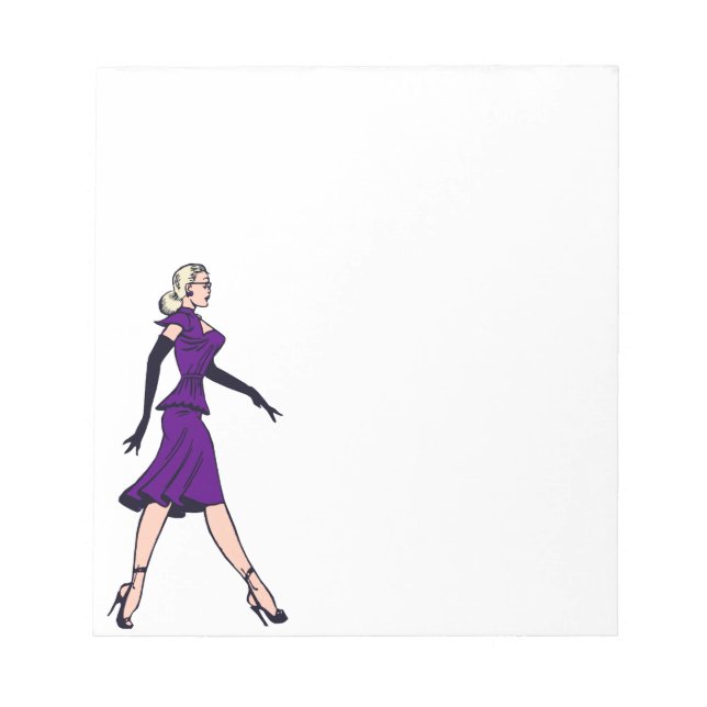 Bloc-note Fille Glamour Vintage, Secrétaire Blonde Rétro (Devant)