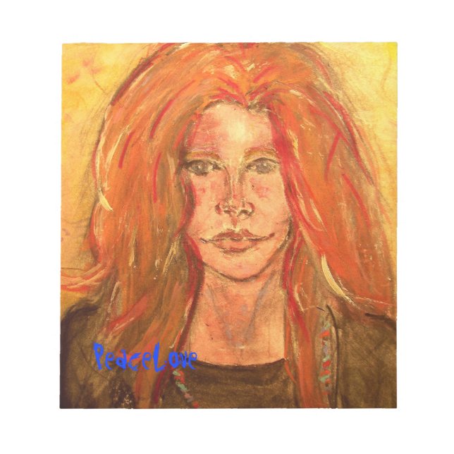 Bloc-note fille hippie PeaceLove (Devant)