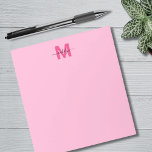 Bloc-note Fille Hot rose Calligraphie Nom Monogramme<br><div class="desc">Bloc-notes Super Girly Pink Monogram. Ce design adorable est fait pour la fille ultime, avec un arrière - plan rose vif et heureux avec une lettre initiale rose chaud audacieuse au centre supérieur. En dessous, un élégant nom de calligraphie de script noir ajoute la touche féminine parfaite. La disposition joyeuse...</div>