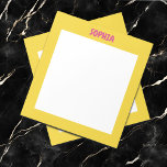 Bloc-note Fille Jaune et rose chaud Nom<br><div class="desc">Le bloc-notes personnalisé jaune et rose chaud pour toutes les filles mignonnes.</div>