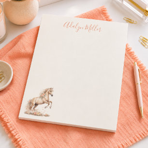 Bloc-note Fille Peach Cheval Fantaisie Personnalisé