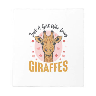 Bloc-note Fille qui aime les girafes Dessin de gravure vinta