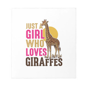 Bloc-note Fille qui aime les girafes Vintage Giraffe Shirt D