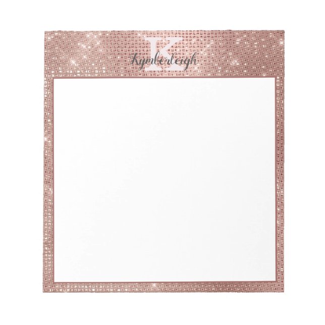Bloc-note Fille Rose Gold Glam Parties scintillant étincelan (Devant)