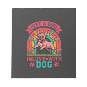 Bloc-note Fille tout simplement amoureuse du chien Bouledogu