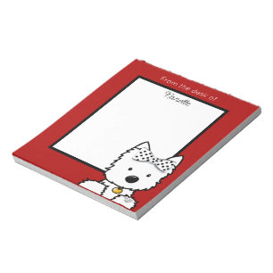 Bloc-note Fille Westie personnalisée