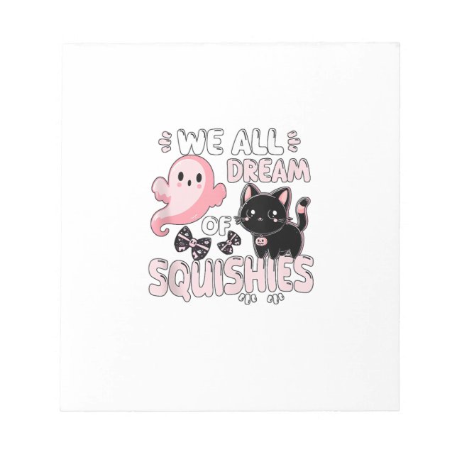 Bloc-note Filles Chat Rose Halloween Squishy Nous Rêvons Tou (Devant)