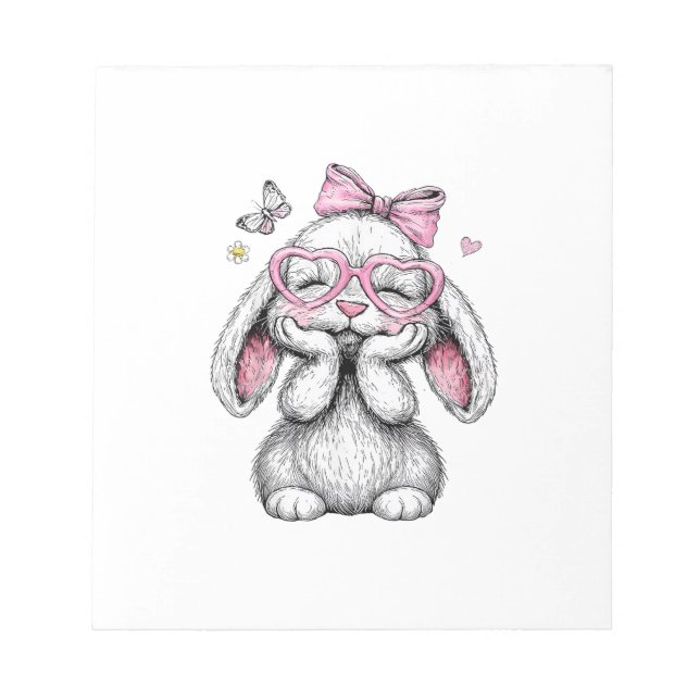 Bloc-note Filles de Pâques Lapin Mignon Visage Rose Enfants  (Devant)