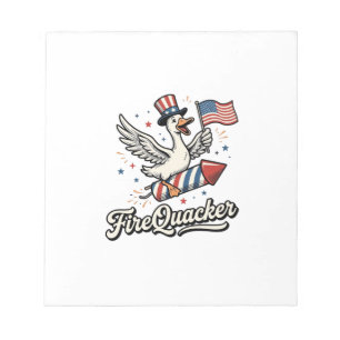 Bloc-note FireQuacker Oie Patriotique Vintage 4 juillet Dé