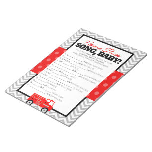 Bloc-note Firetruck Nom That Song Shower Jeu - 40 Pack