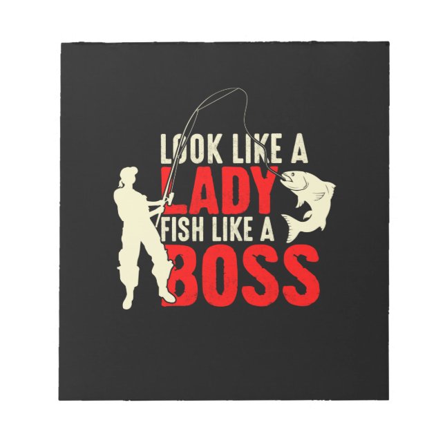 Bloc-note Fisher Cadeau Une Lady Poisson Comme Un Patron (Devant)