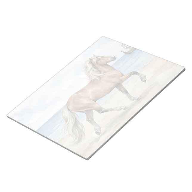 Bloc-note Fjara Cheval islandais aquarelle sur la Plage (Incliné)