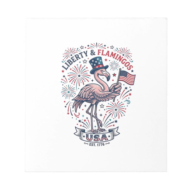 Bloc-note Flamant Patriotique Design de Chemise Gravure Vint (Devant)