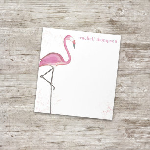 Bloc-note Flamant Rose Aquarelle Simple Chic Élégant