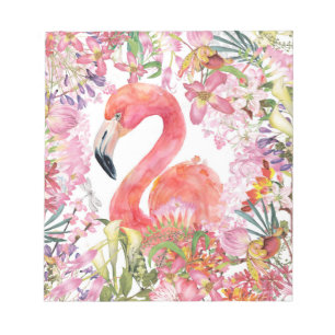 Bloc-note Flamant rose en Jungle Fleur - Motif d'été