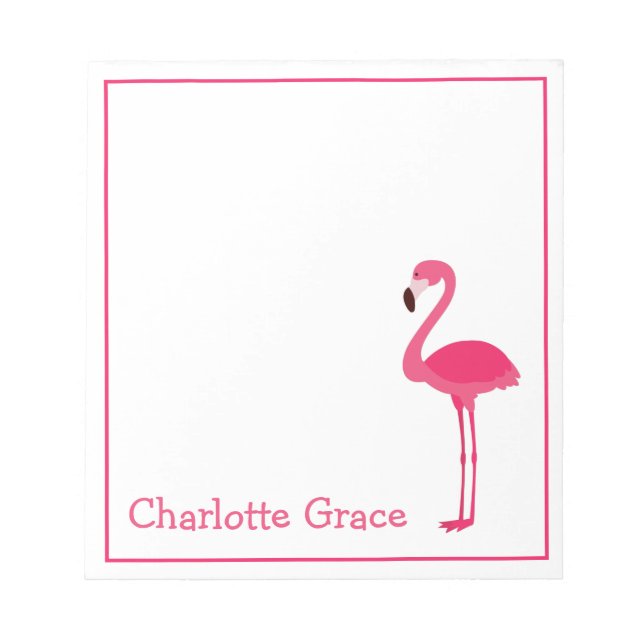 Bloc-note Flamant Rose Tropical Personnalisé (Devant)