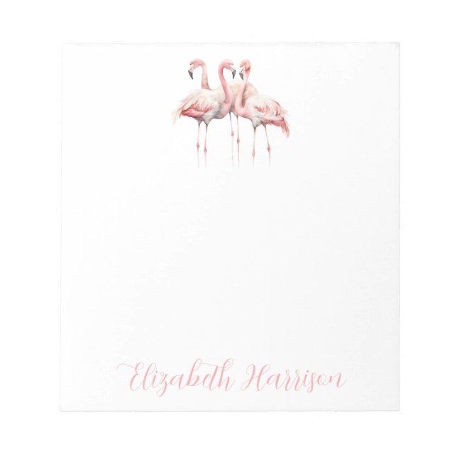 Bloc-note Flamants Roses Tropicaux Personnalisés (Devant)