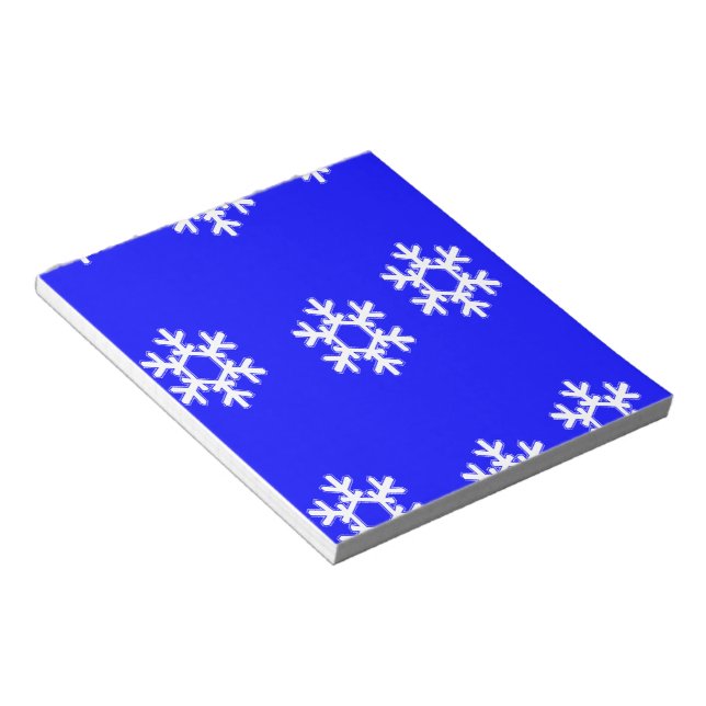 Bloc-note Flamme de neige blanche sur bleu (Incliné)