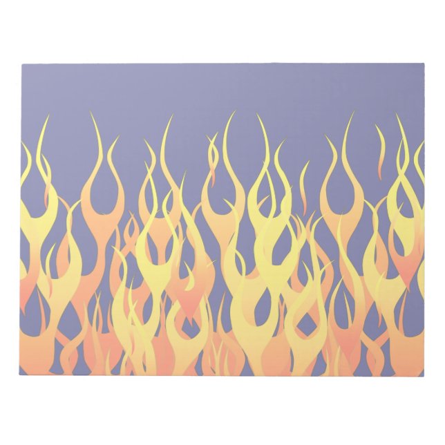 Bloc-note Flammes de course classique feu sur Décor bleu mar (Devant)