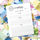 Bloc-note Fleur 369 Méthode de manifestation, Loi d'attracti<br><div class="desc">Ce bloc-notes minimaliste "Droit d'Attraction" dispose d'une fleur avec la méthode 369.</div>