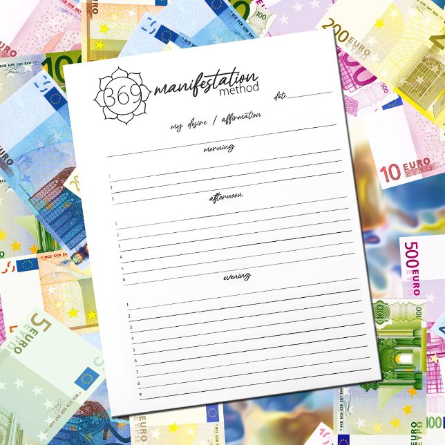 Bloc-note Fleur 369 Méthode de manifestation, Loi d'attracti (Créateur téléchargé)