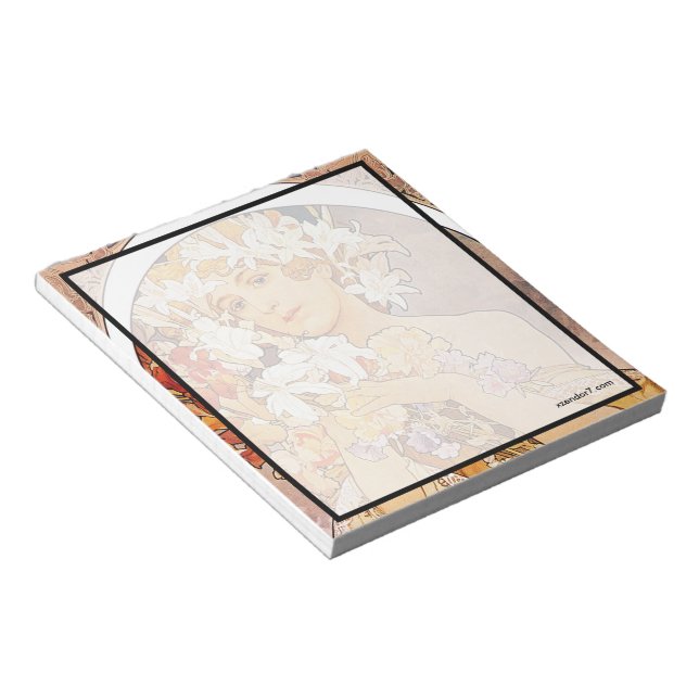 Bloc-note Fleur Alphonse Mucha (Incliné)