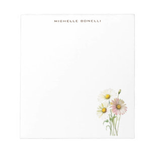 Bloc-note Fleur Aquarelle Daisy Moderne Professionnelle