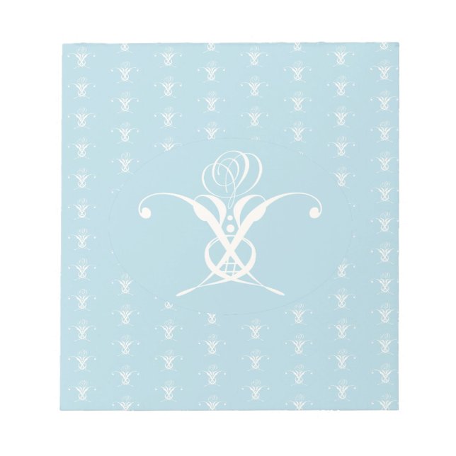 Bloc-note Fleur blanche Pastel Bleu Pâques (Devant)